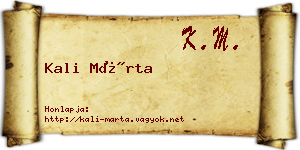 Kali Márta névjegykártya