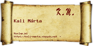 Kali Márta névjegykártya